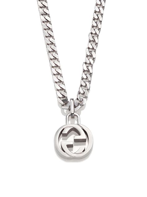 gucci 925 silver necklace|gucci silver necklace men.